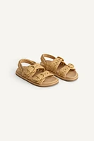 RAFFIA-EFFECT BUCKLE SANDALS