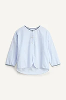 LIMITED EDITION GINGHAM TRIM STRIPED SHIRT
