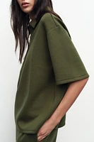 ZIP POLO COLLAR TOP