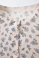 FINE KNIT FLORAL PRINT JACKET