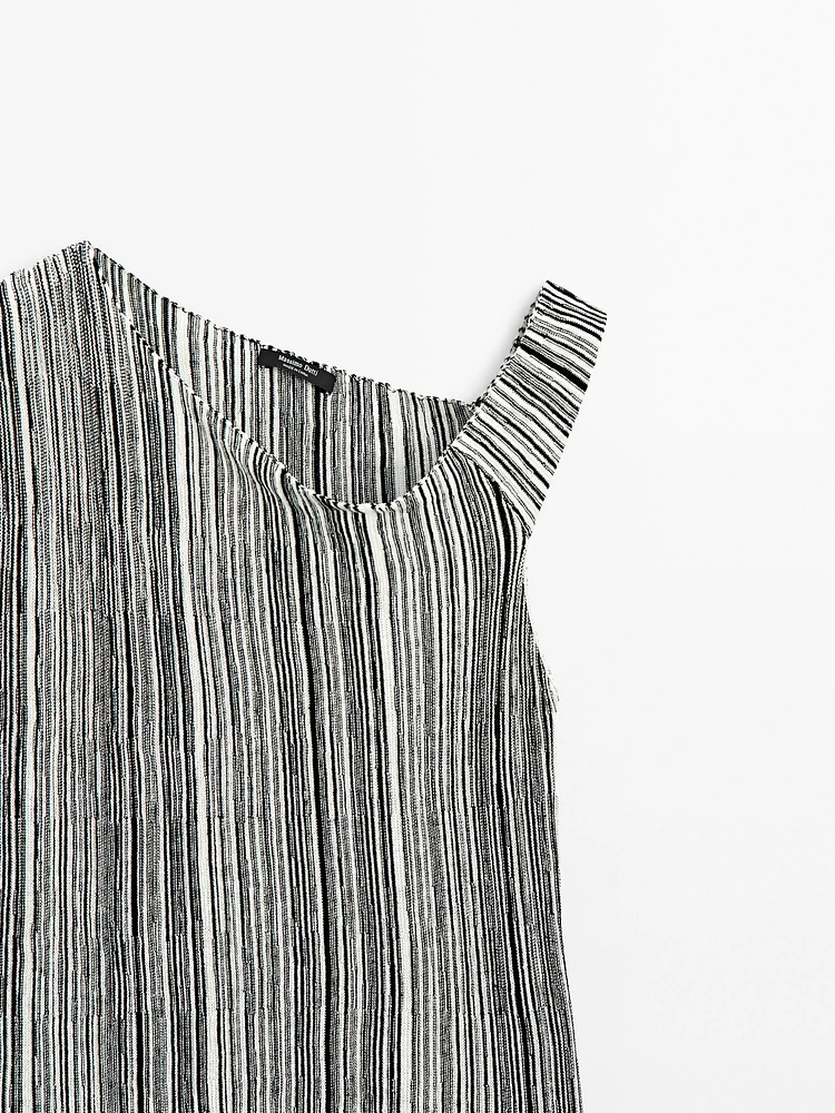 Knit top with striped detail