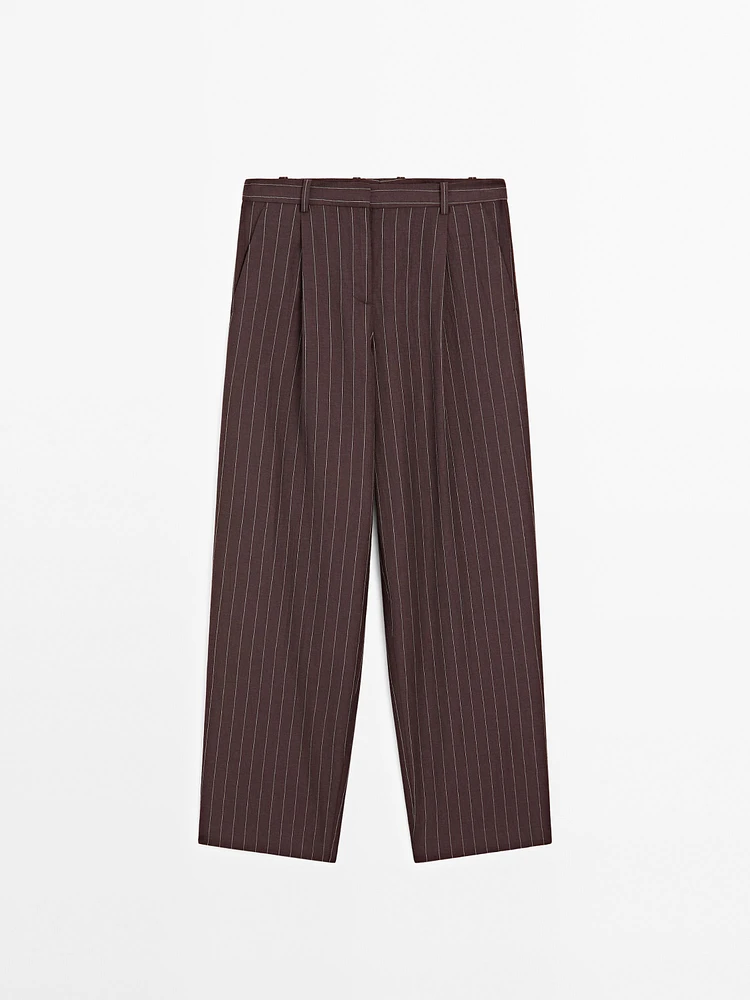 Pantalon à pinces et rayures tennis