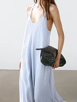 Robe longue fluide dos fantaisie