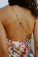 PATCHWORK PRINT MIDI DRESS