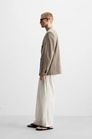 DOUBLE BREASTED TEXTURED WEAVE JACKET