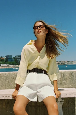 WIDE SLEEVE LINEN SHIRT
