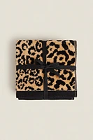 PACK OF LEOPARD PRINT VELOUR HAND TOWELS (PACK OF 3)