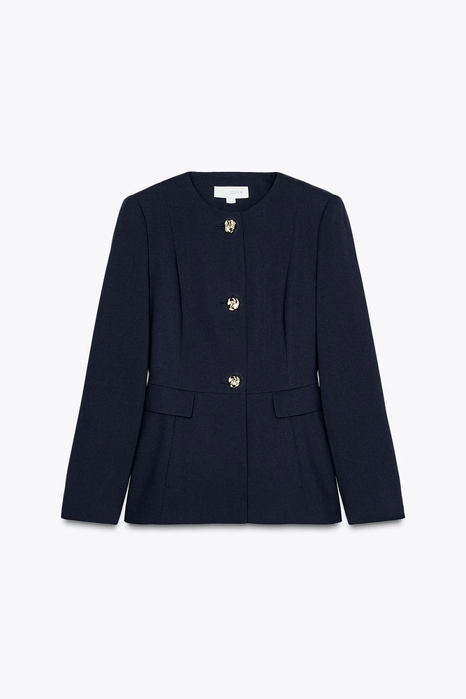 VESTE AJUSTÉE À COL ROND