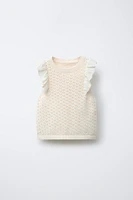TOP EN MAILLE DENTELLE