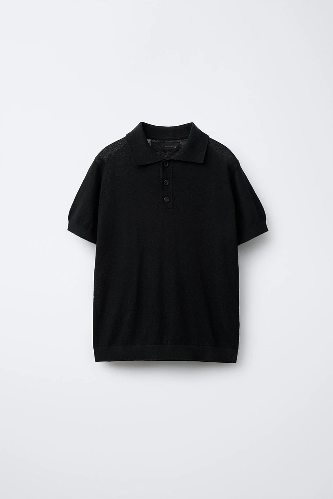 LINEN COTTON POLO SHIRT