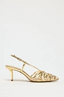 METALLIC EFFECT HEELED SLINGBACKS