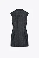 Z1975 DRAPED MINI DENIM DRESS