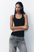 JEAN TRF COUPE LARGE À TAILLE MI-HAUTE LONG