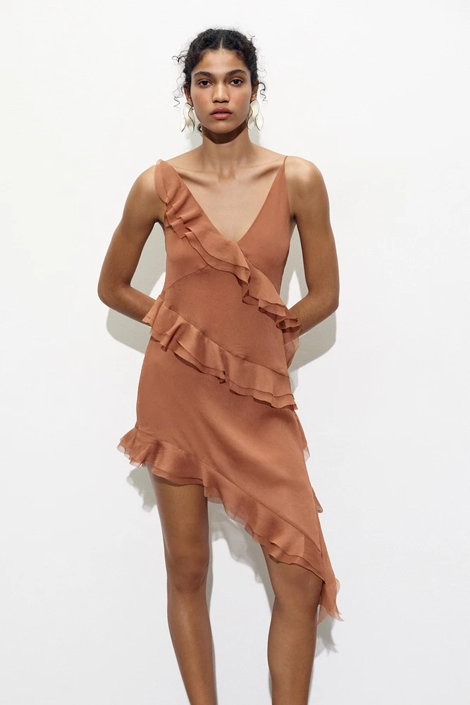 ASYMMETRICAL DRESS WITH RUFFLES