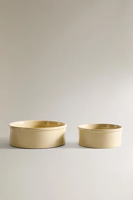 STONEWARE PET FOOD BOWL