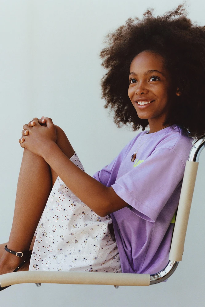 JUPE-SHORT BRODERIES FLEURS