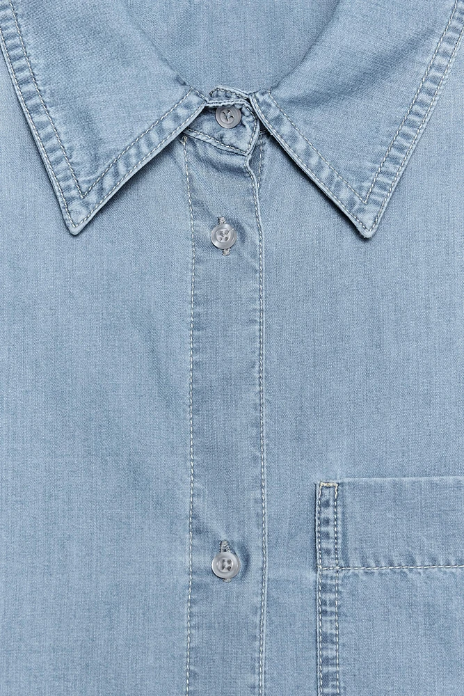 TRF CROP DENIM SHIRT