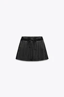 WASHED HEAVY COTTON MINI SKIRT