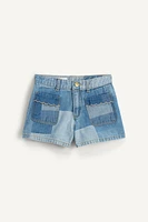 LIMITED EDITION PATCHWORK DENIM SHORTS