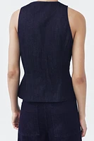 ZW COLLECTION DENIM ZIP-UP TOP
