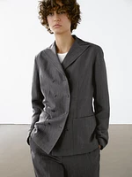 Veste de tailleur fluide en lin mélangé
