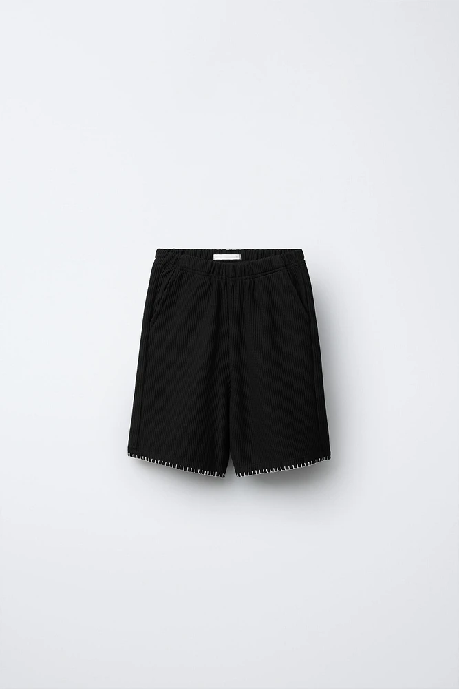 OTTOMAN TOPSTITCHED SHORTS