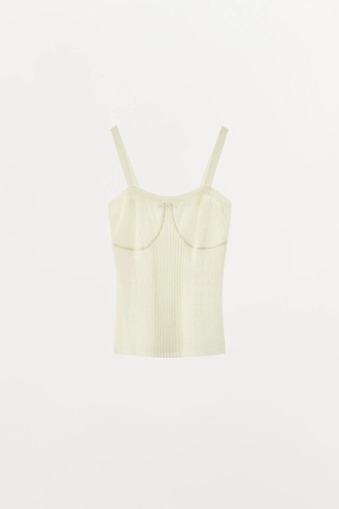 PLEATED KNIT TOP