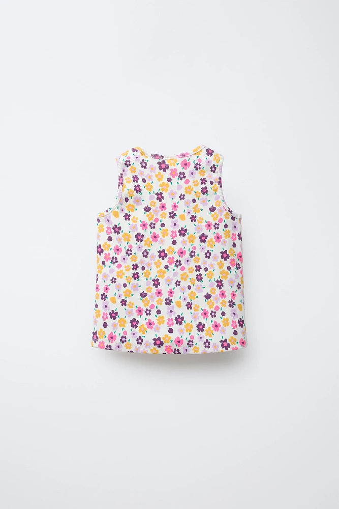 T-SHIRT CÔTELÉ IMPRIMÉ