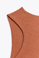 SLEEVELESS LINEN T-SHIRT