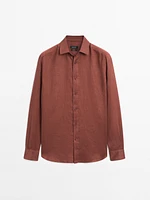 100% linen slim fit shirt