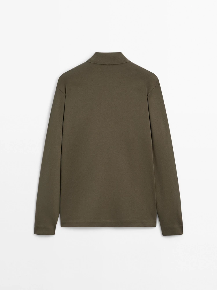 Long sleeve polo sweater