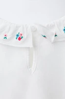 FLORAL EMBROIDERED COLLAR BODYSUIT