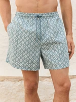 Short fit printed swimming trunks