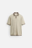CONTRAST KNIT POLO