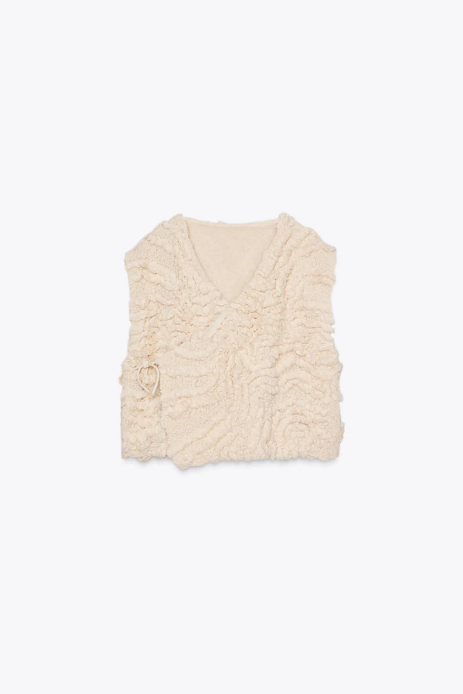 TEXTURED WRAP VEST X FANGLU LIN