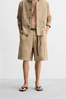 SUEDE CARGO SHORTS