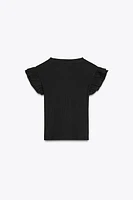 RUFFLED RIBBED SHIRT