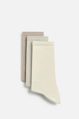 3-PACK RIB SOCKS