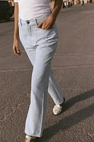 STRIPED PRINT STRAIGHT CUT PANTS