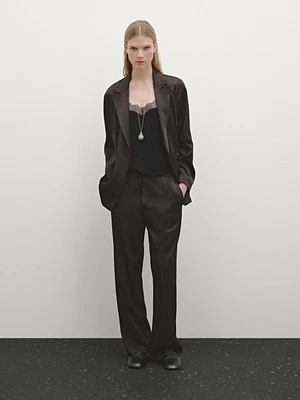 Pantalon large satiné