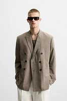 DOUBLE BREASTED TEXTURED WEAVE JACKET