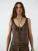 Lightweight top with ties