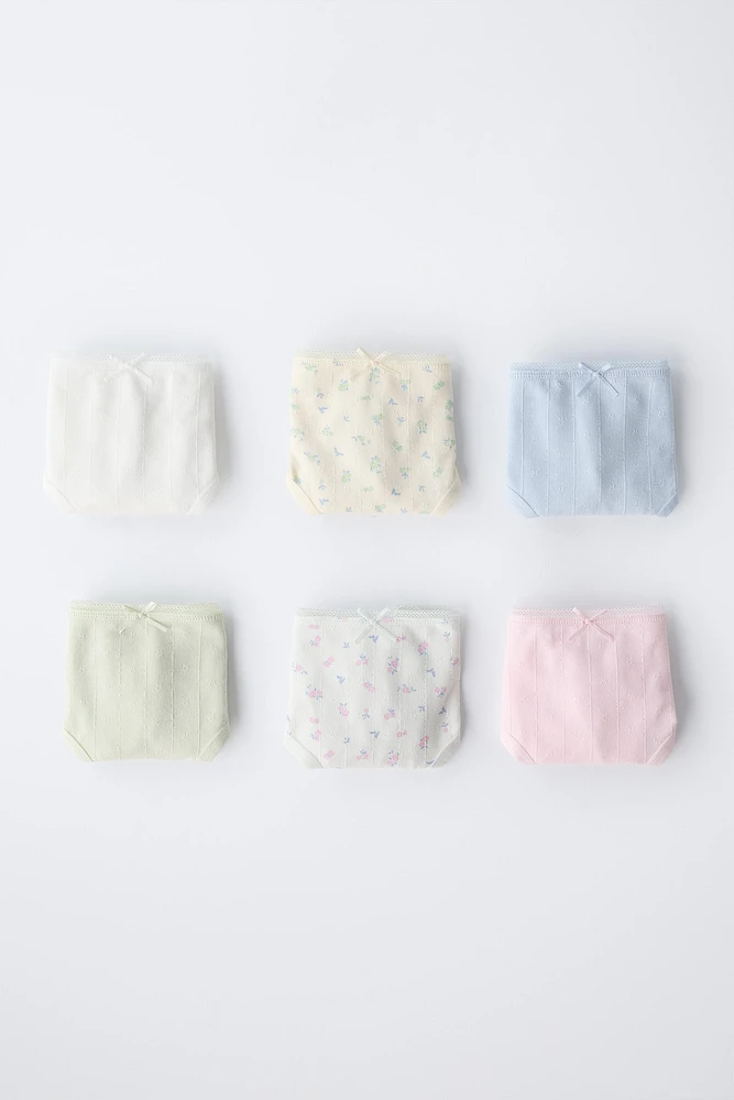 AGES 2-6/ SIX-PACK OF FLORAL PRINT UNDERWEAR