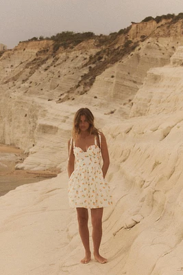 ORANGE PRINT POPLIN DRESS