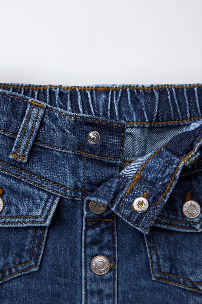 BUTTONED DENIM SKIRT