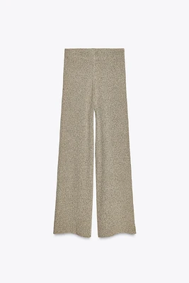 PANTALON LARGE EN MAILLE COUPÉE