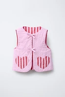 TEXTURED VEST WITH HEART POCKETS