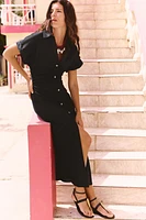 ROBE MI-LONGUE CONTENANT DU LIN