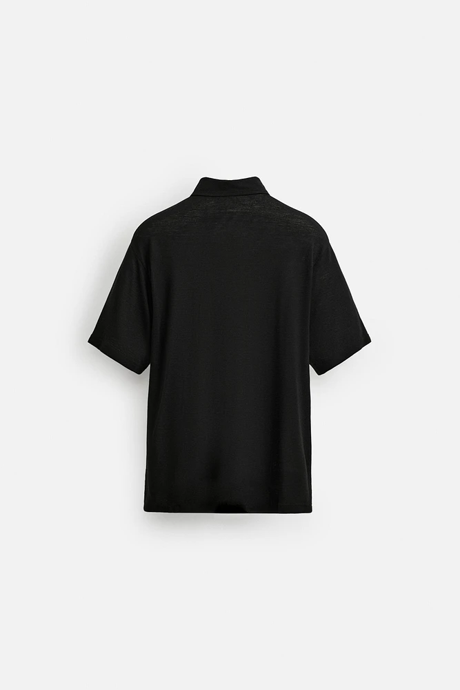 VISCOSE - LINEN POLO SHIRT