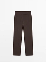 Mid-rise regular fit stretch trousers